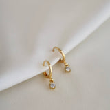 Miniature CZ Drop Huggies