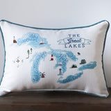 Great Lakes Map Pillow