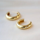 Meredith CZ Star Hoop: Gold