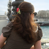 Hand-painted Vintage Tulips Claw Hair Clip | Eco-Friendly: Pink