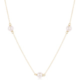 17" choker simplicity chain gold - pearl 6mm