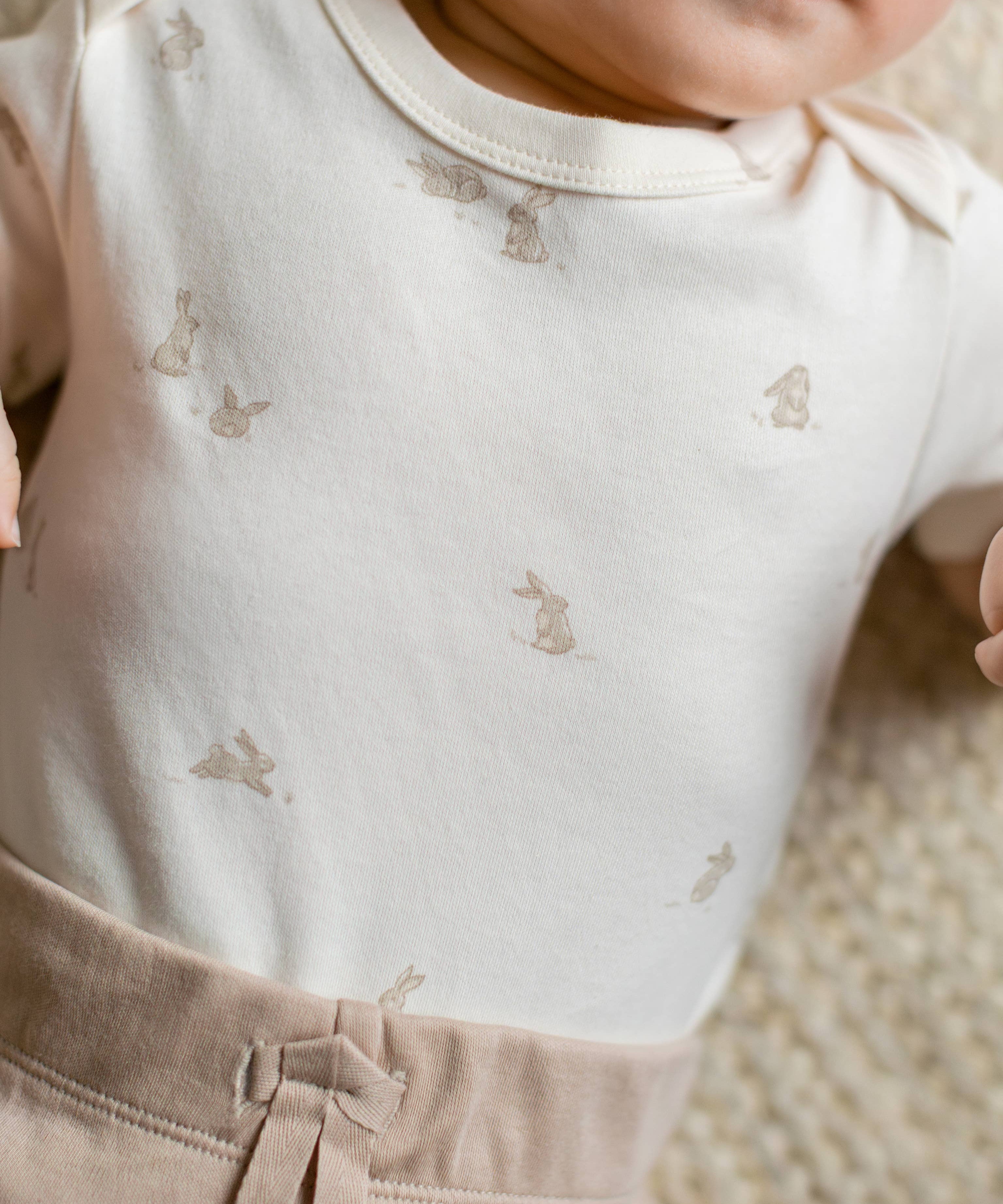 Afton Bodysuit - Bunny / Oat + Clay: