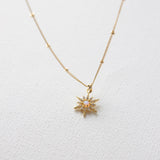Opal Starburst Necklace : Gold, 18"