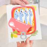 Sardines Coastal Swedish Dishcloth
