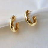 Meredith CZ Star Hoop: Gold