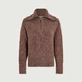 Sherida Half-Zip Knit Sweater | Gingerbread Fleck