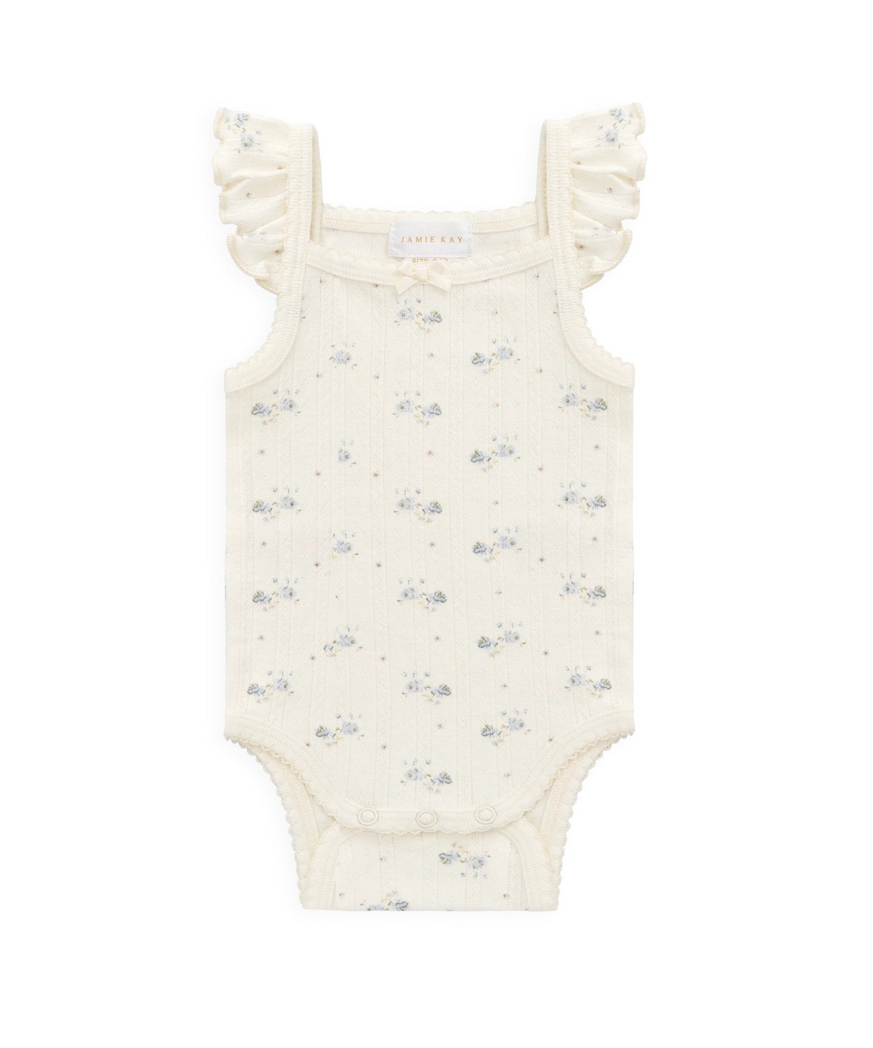 Organic Cotton Pointelle Eliane Bodysuit - Molly Blue