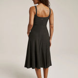 Featherweight At The Ready Square Neck Dress : Darkest Night