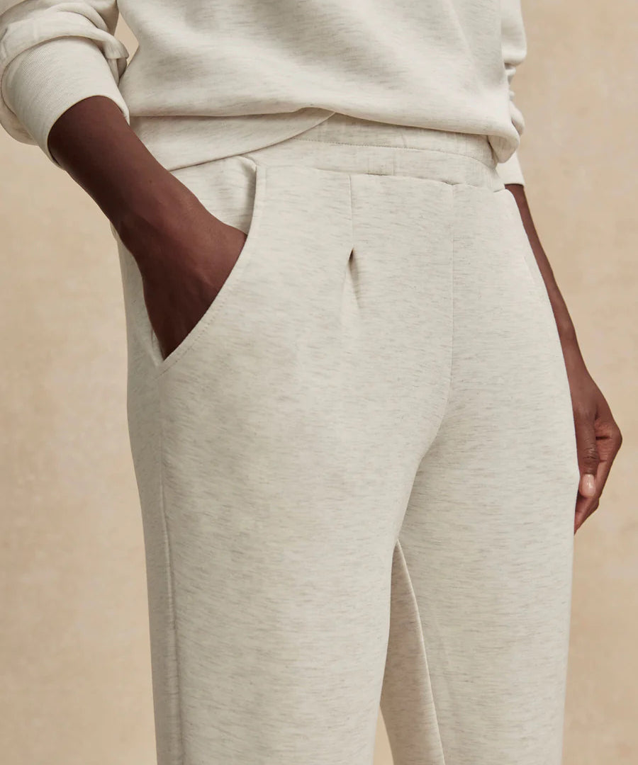The Rolled Cuff Pant 25" Ivory Marl