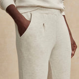 The Rolled Cuff Pant 25" Ivory Marl