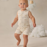 Ribbed Henley Romper Dinos