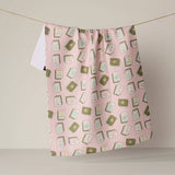 Flower Tiles Tea Towel: White