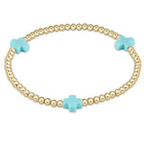 Turquoise Signature Cross 3mm Bracelet