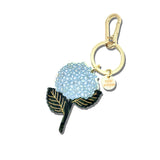 Hand-painted Hydrangea Bag Charm + Keychain
