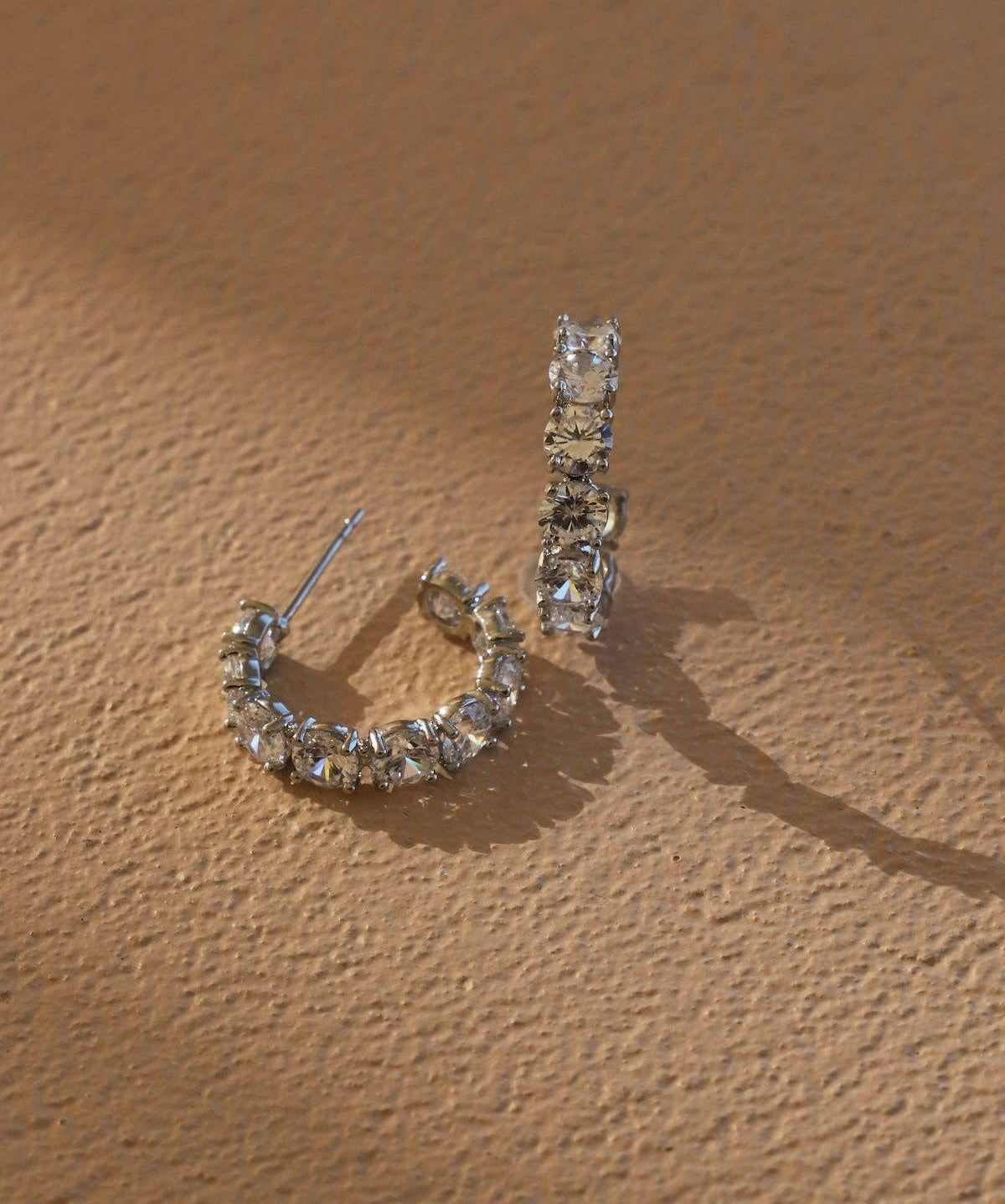 Silver Stella CZ Eternity Hoops