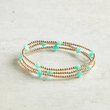 Signature Cross 2mm Gold Bead Bracelet -Mint