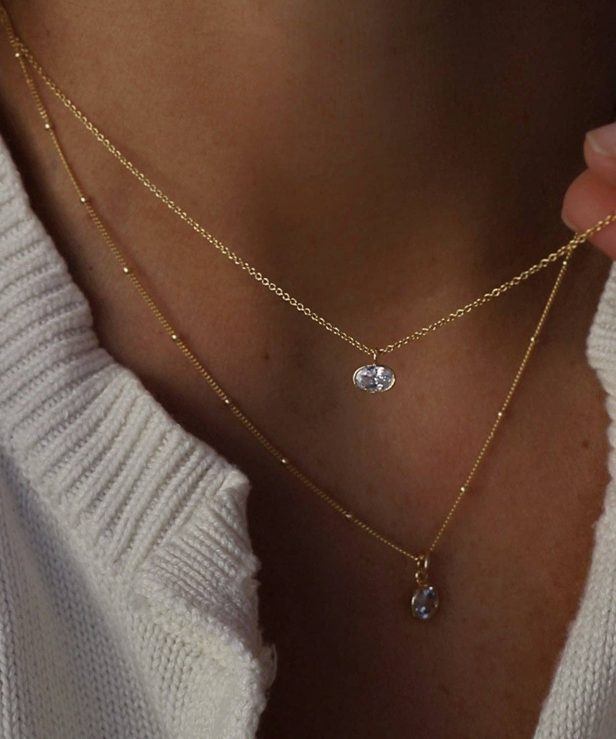 Shay Bezel Necklace : Gold