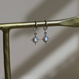Silver Opalite Star Huggies
