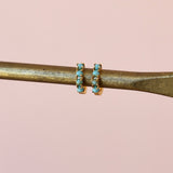 Mini Gold Turquoise Hoops